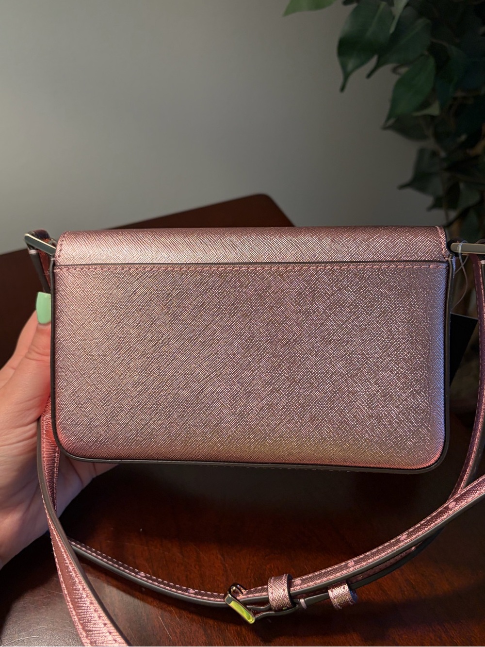 NWT Kate Spade Pink Glimmer Glitter Crossbody/Card Holder Duo - Picture 3 of 13